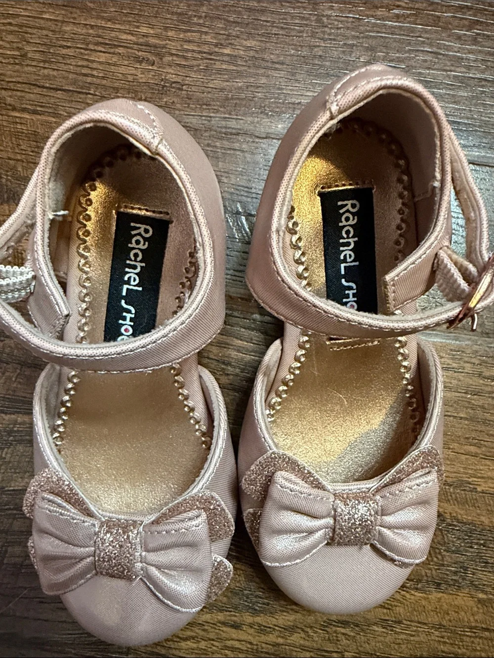 NWOT Rachel Shoes Pink Glitter Bow Mary Jane Toddler Shoes 👸🏻